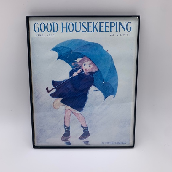 Jessie Willcox Smith “Good Housekeeping” 1922- Girl With Umbrella Framed Print - Picture 7 of 9